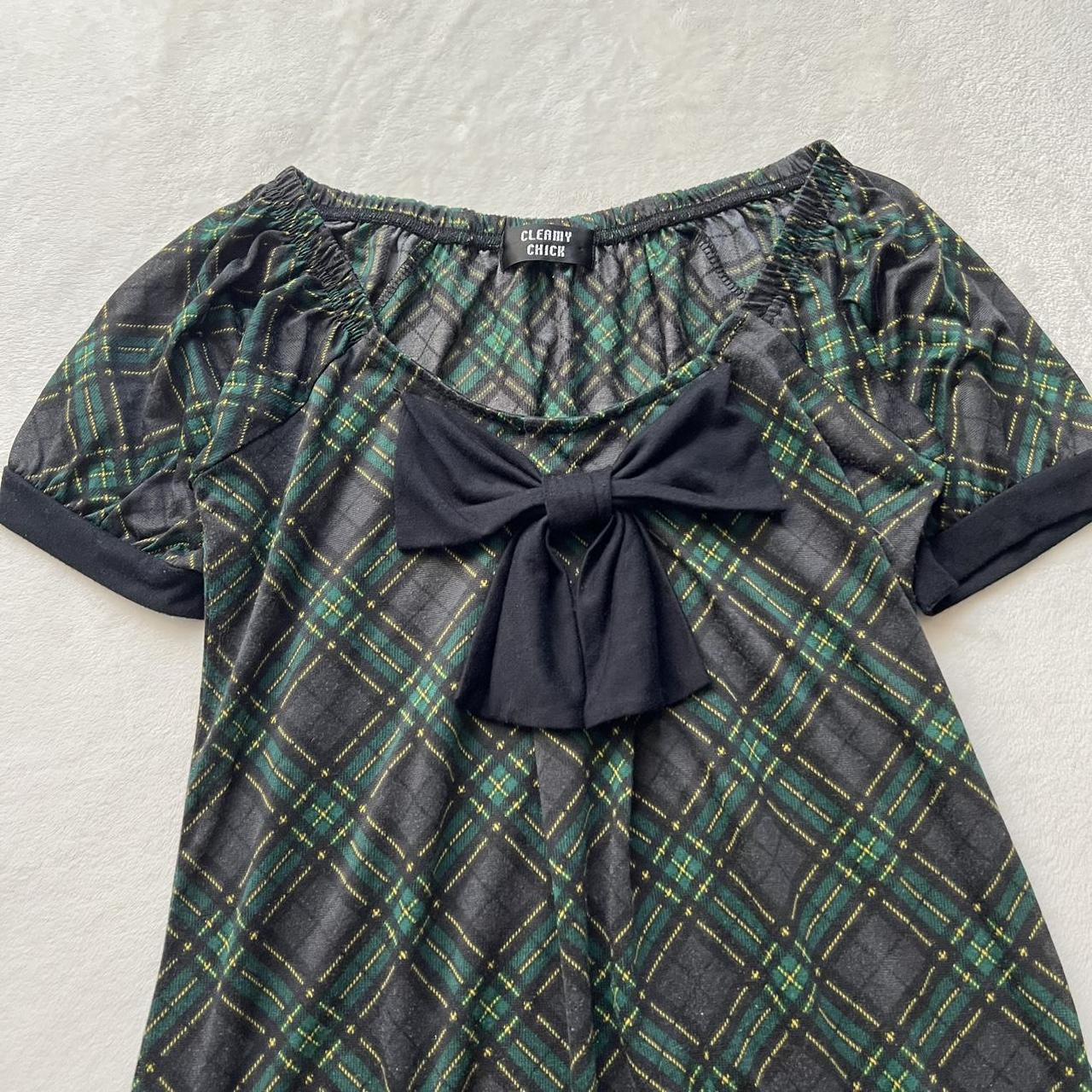 Preloved Women's Babydoll Dress - Black/Green - M… - image 2