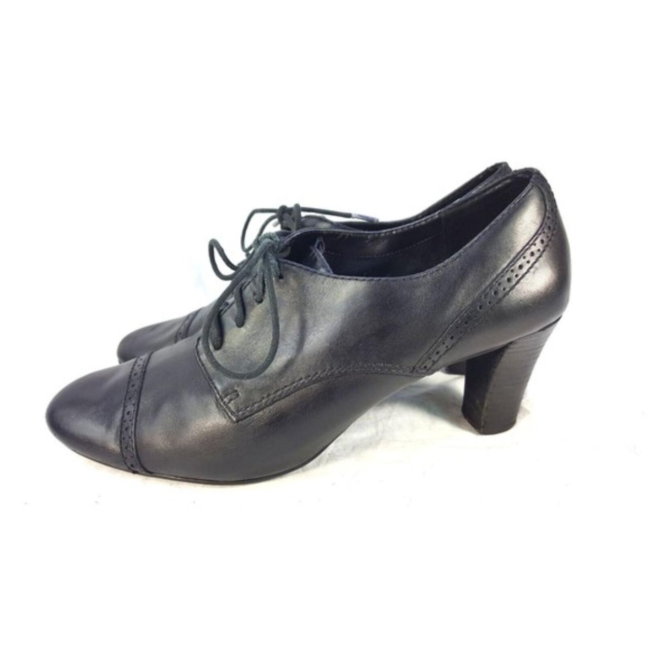 Etienne Aigner Black Leather Lace Up Victorian Ankle Depop