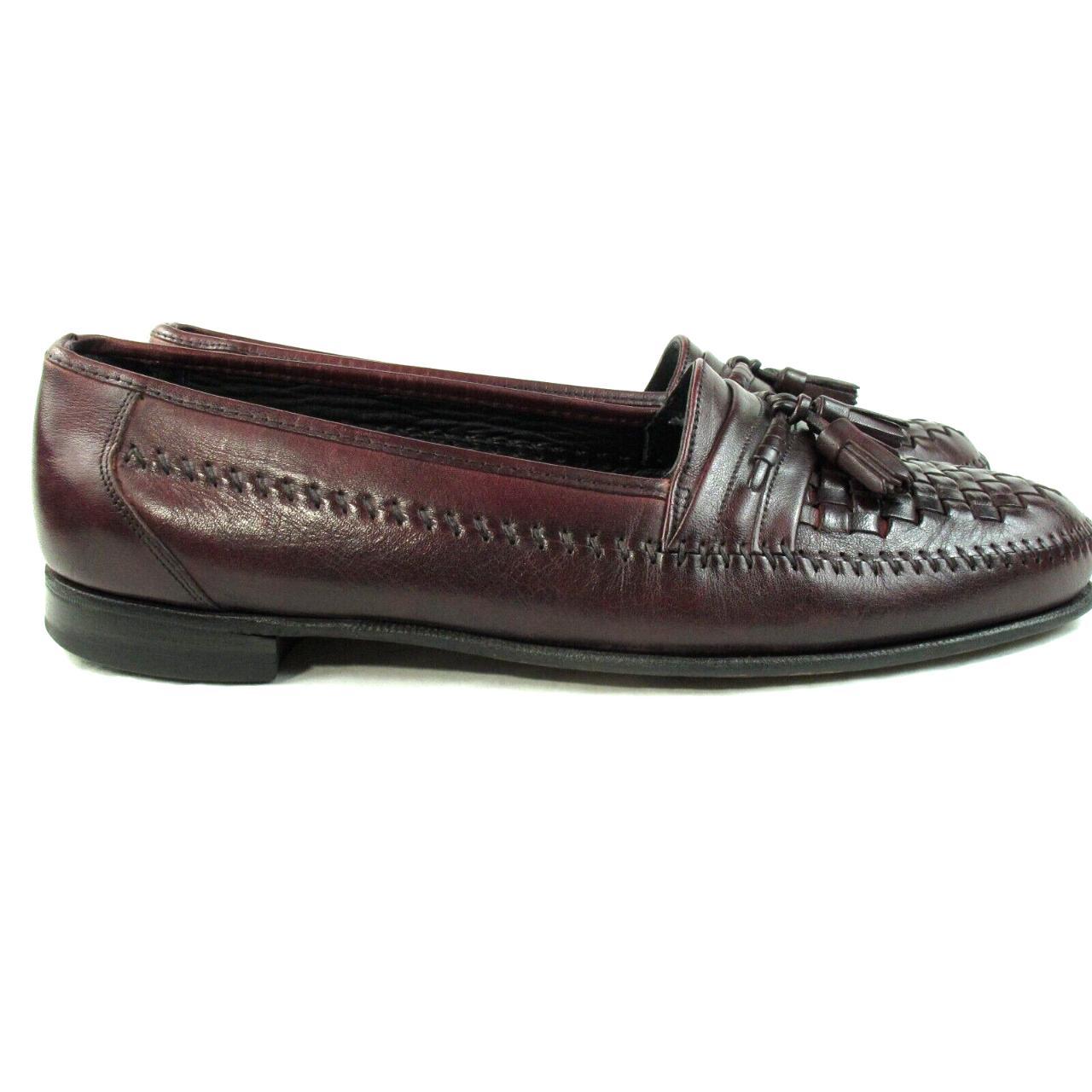 FLORSHEIM Vintage 80s Loafers Woven Tassel Burgundy | Depop