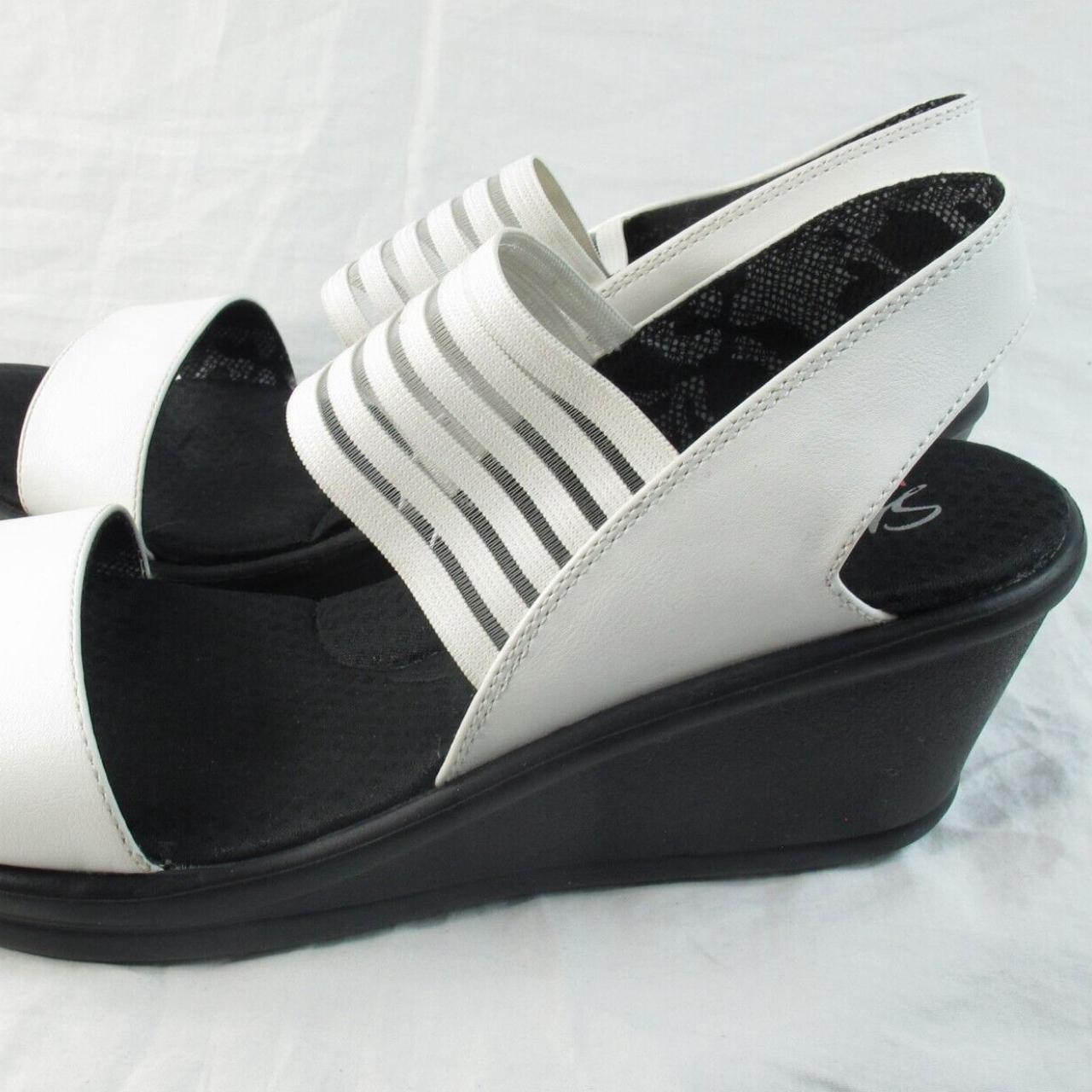 Skechers white wedge sandals online