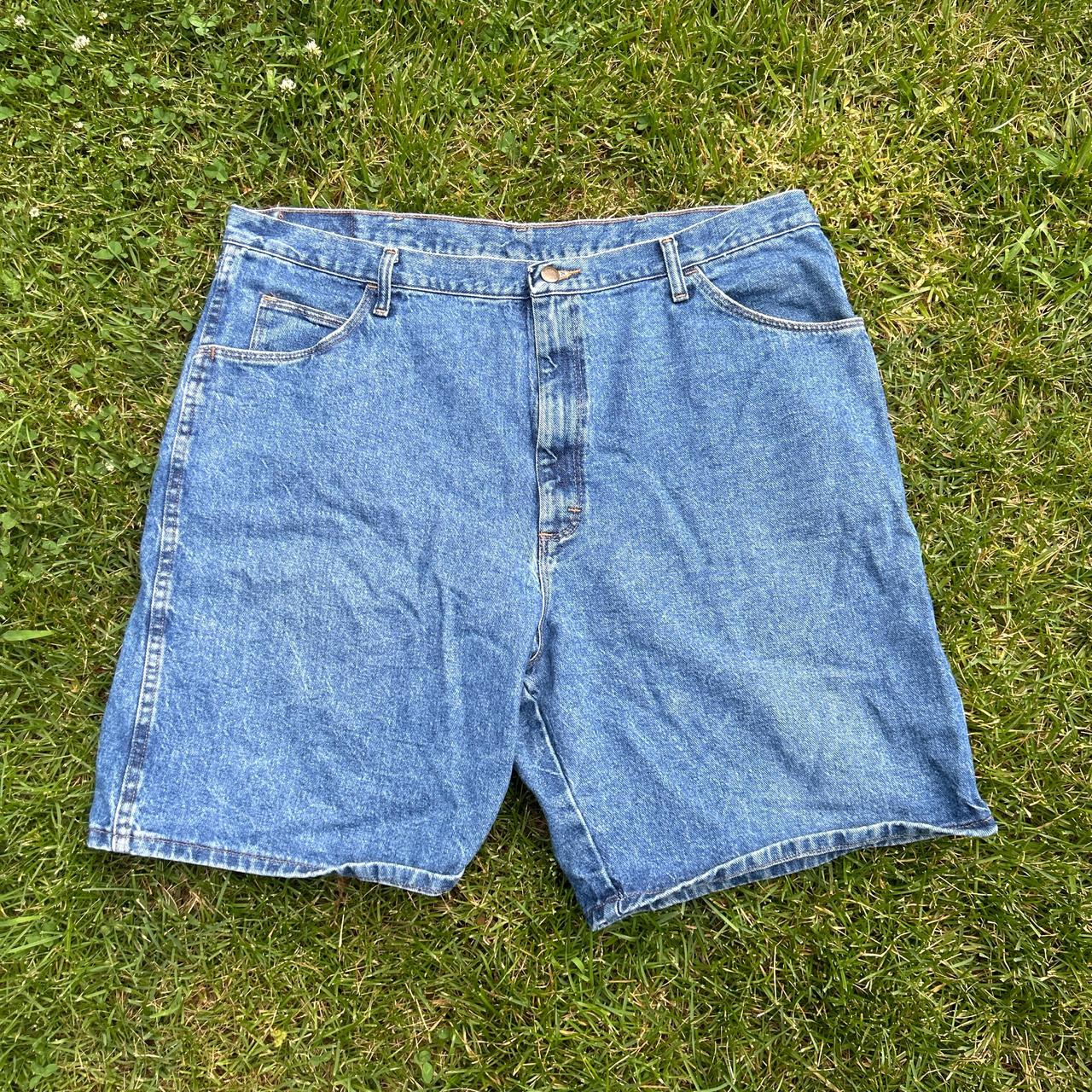 Wrangler Denim Blue Jorts Jean Shorts Size: 42 - Depop