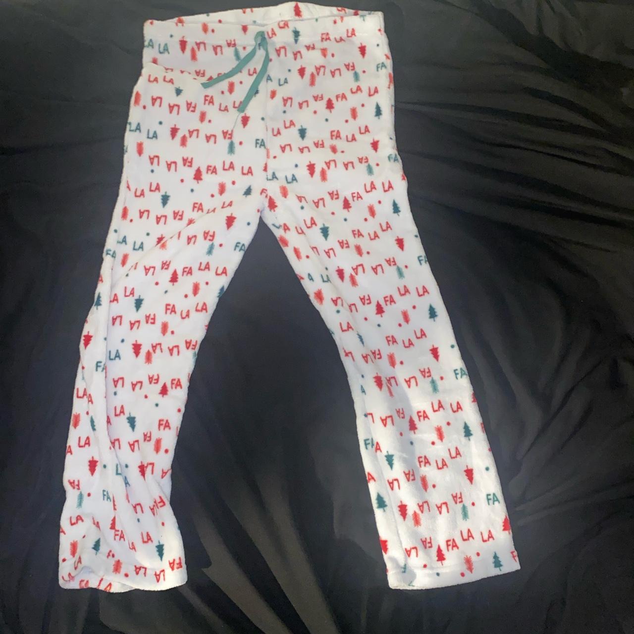 Five Below white Christmas pajamas worn once size:... - Depop