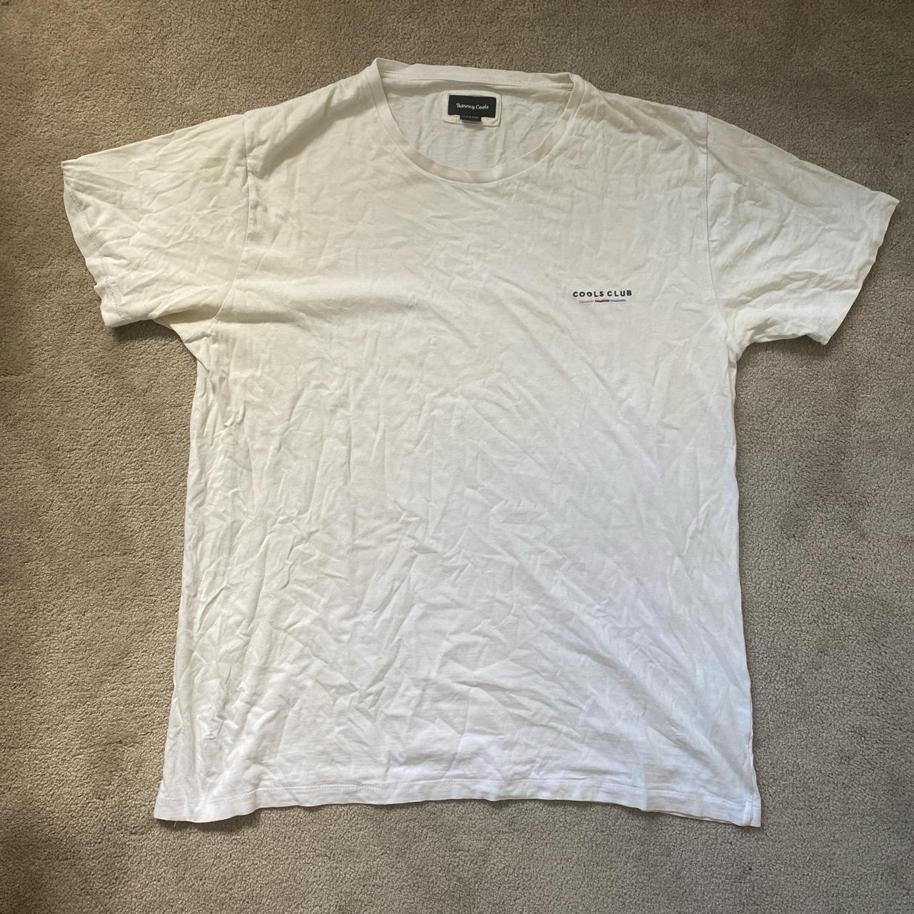 BARNEY COOLS - WHITE T-SHIRT WITH LOGO... - Depop