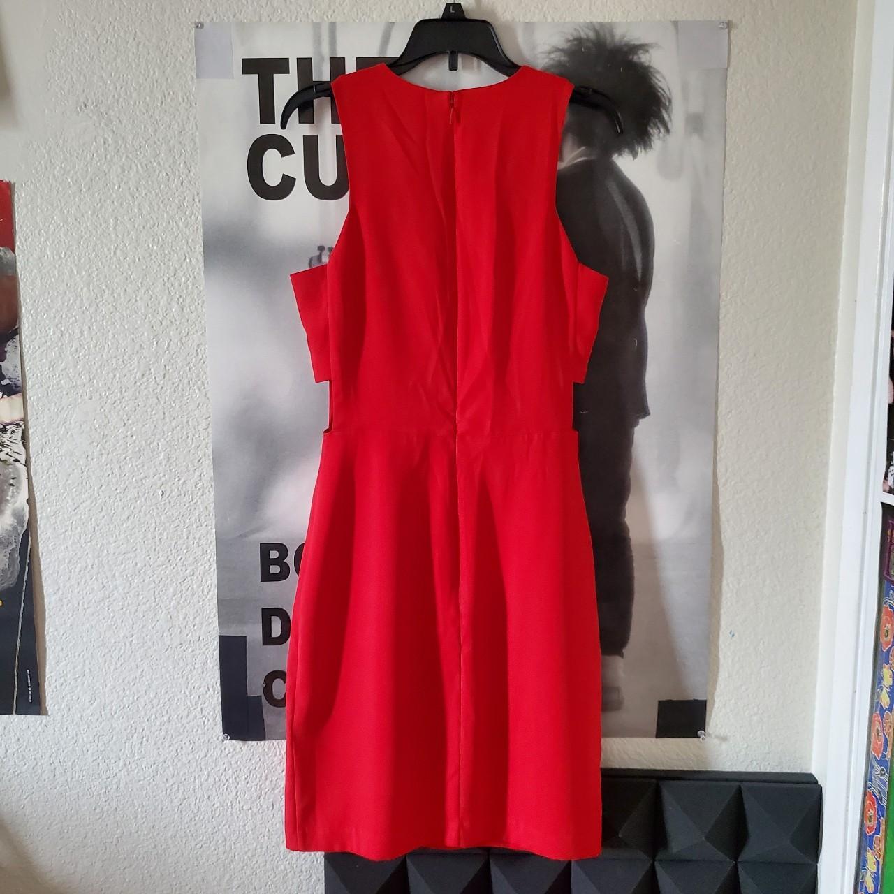 H&M RED DRESS WITH SIDE WINDOWS SIZE 2 BUST 15... Depop