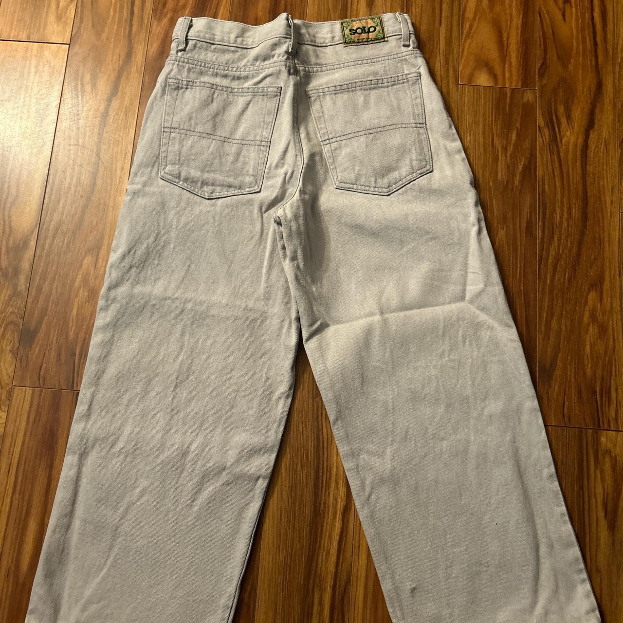 Rare White grayish 90s solo jeans hemmed to 29 in... - Depop