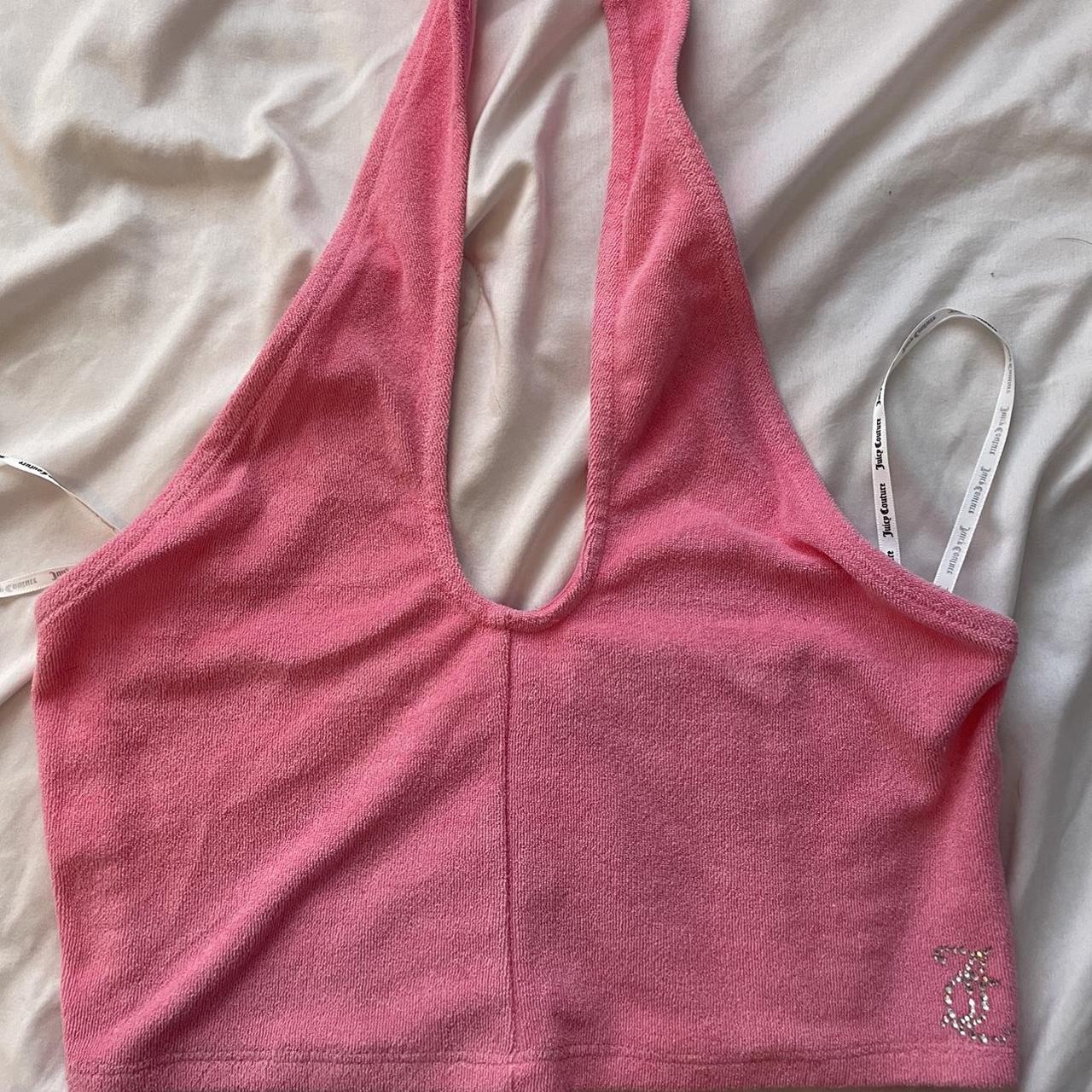 Juicy Couture Women's Pink Crop-top | Depop