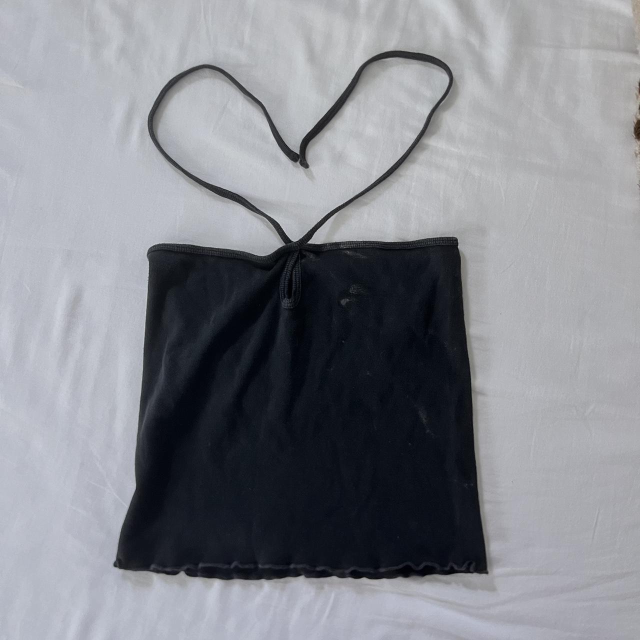 Brandy Melville black tube top with strings, brand... - Depop