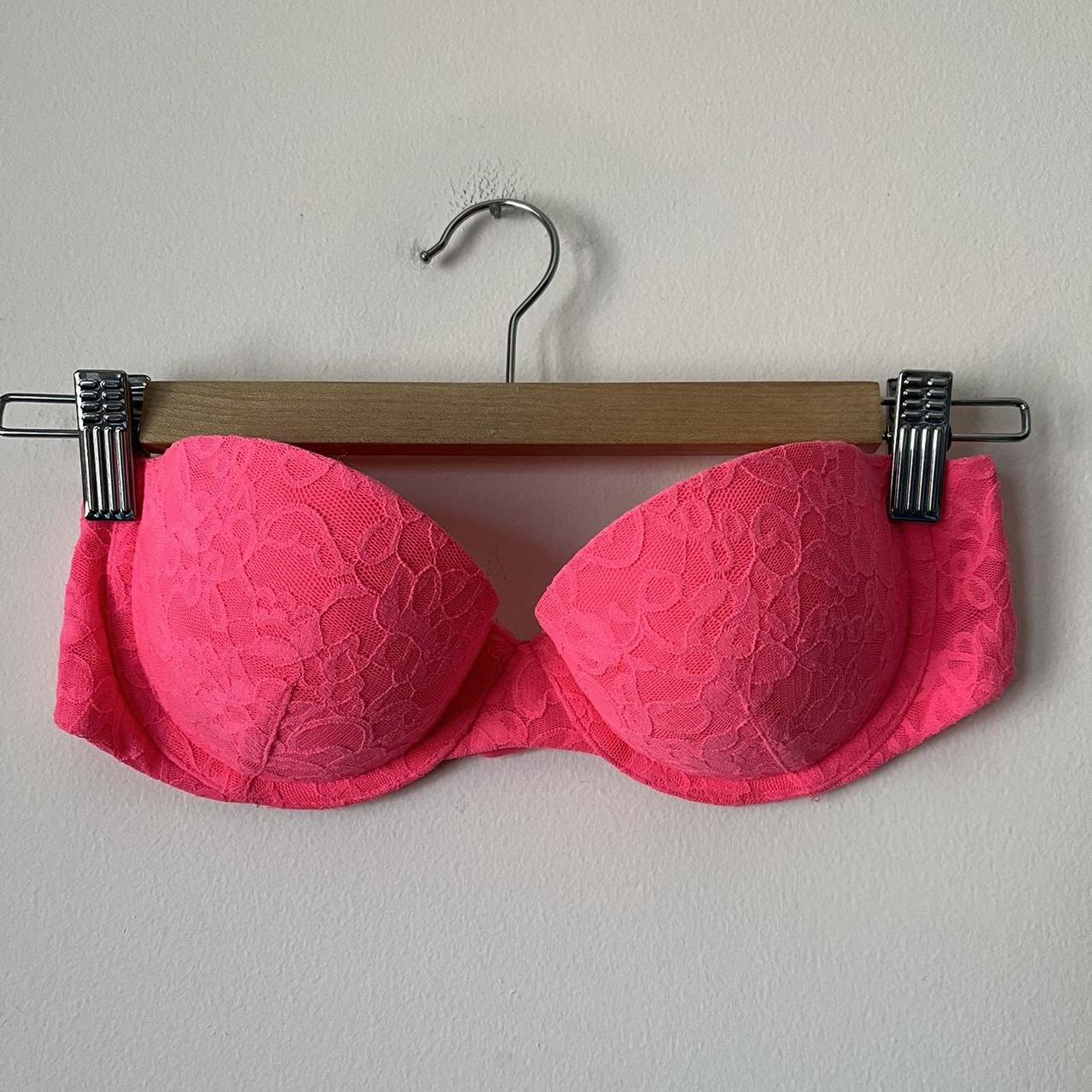 PINK Victoria's Secret Neon pink multi-way bra size... - Depop