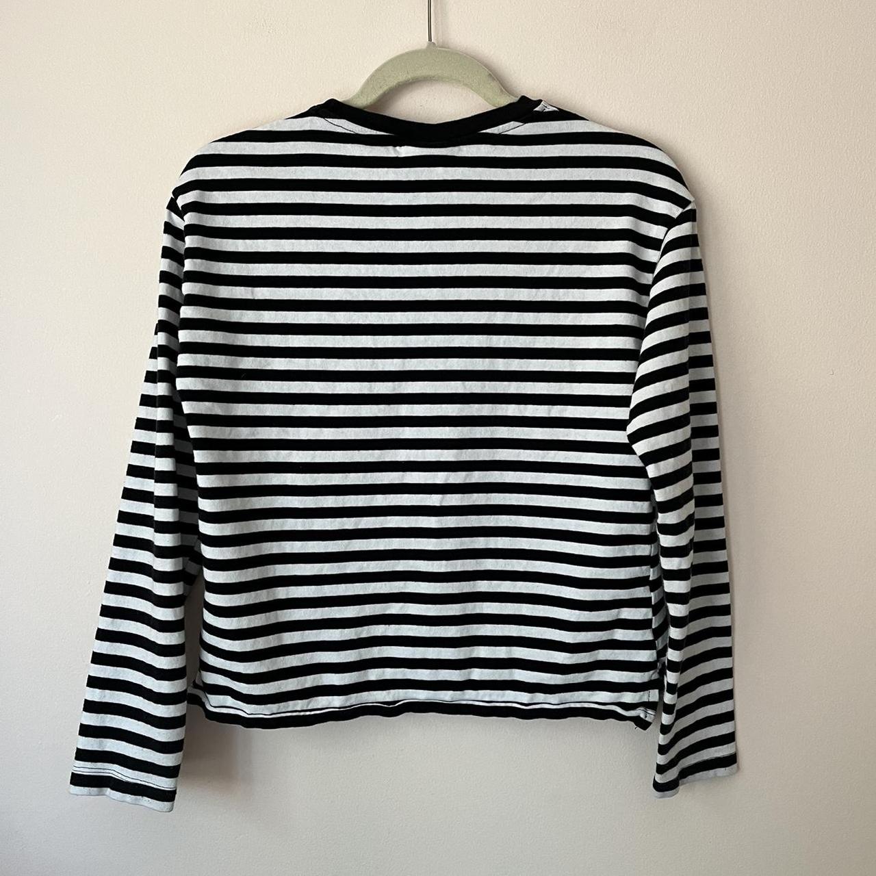 Zara Black and white horizontal stripes with... - Depop