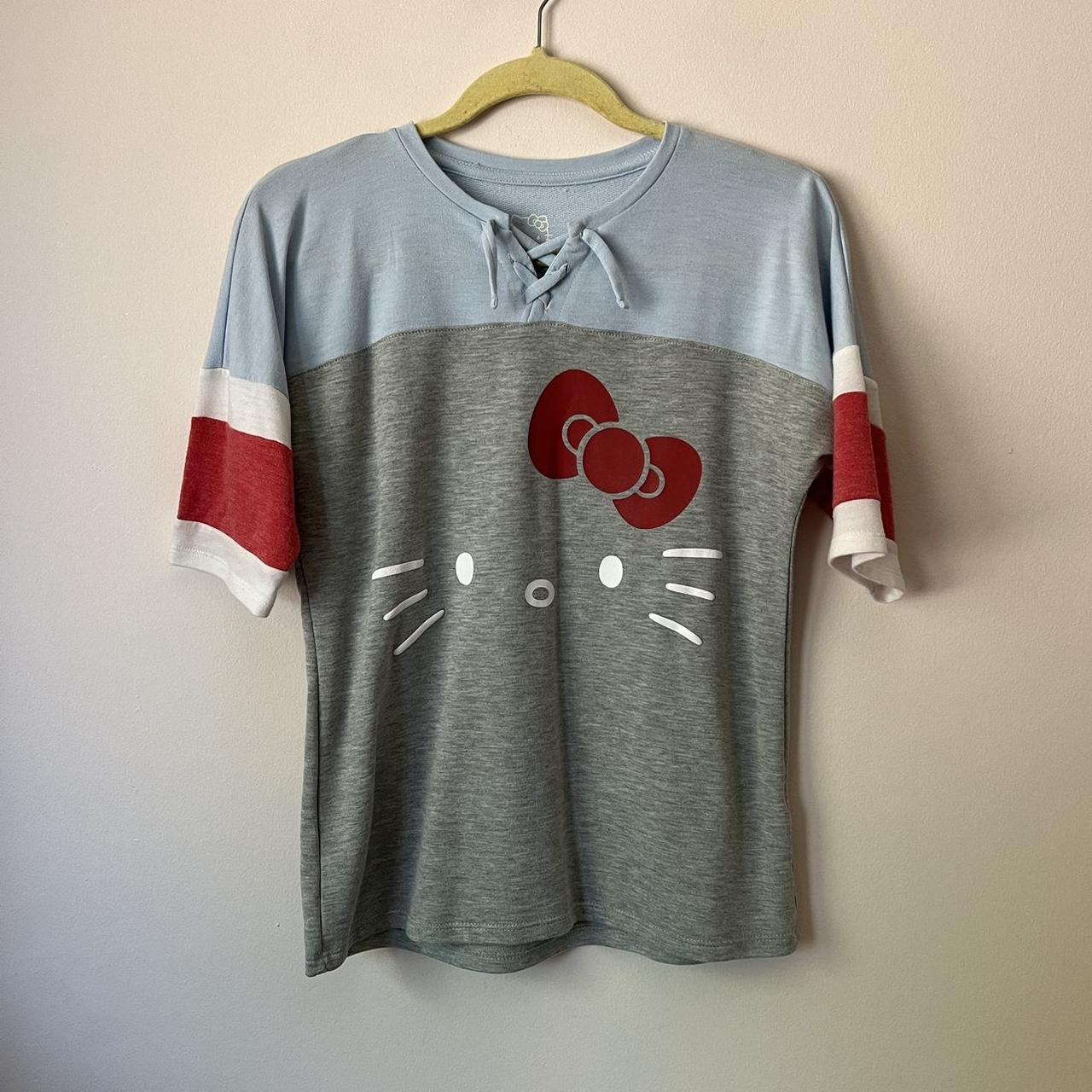 Hello Kitty by Sanrio Blue, gray, white, and red... - Depop