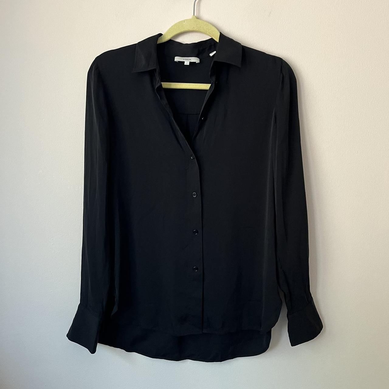 Vince. Classic Collar Shirt Style VR59911678 Black... - Depop