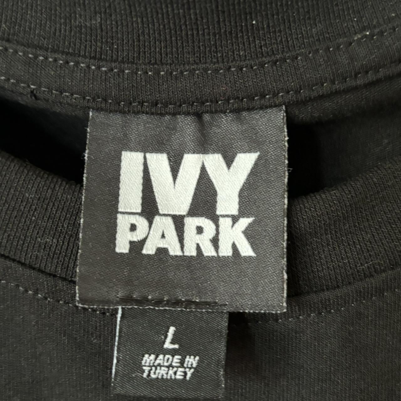 Ivy Park Cropped tank Black raised logo on the... - Depop