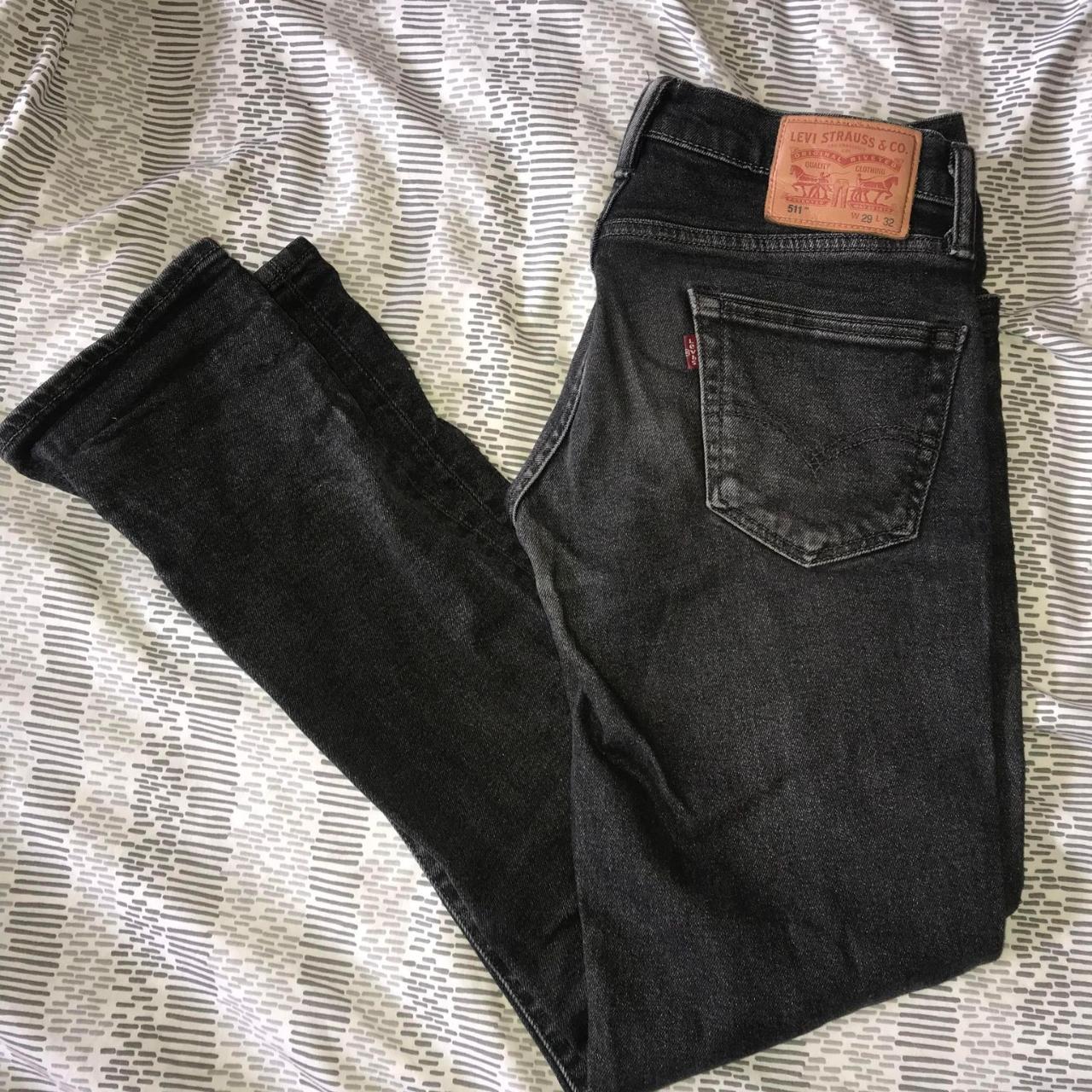 Vintage Levi's 511 Black/Dark Grey W29 L32 Used in... - Depop