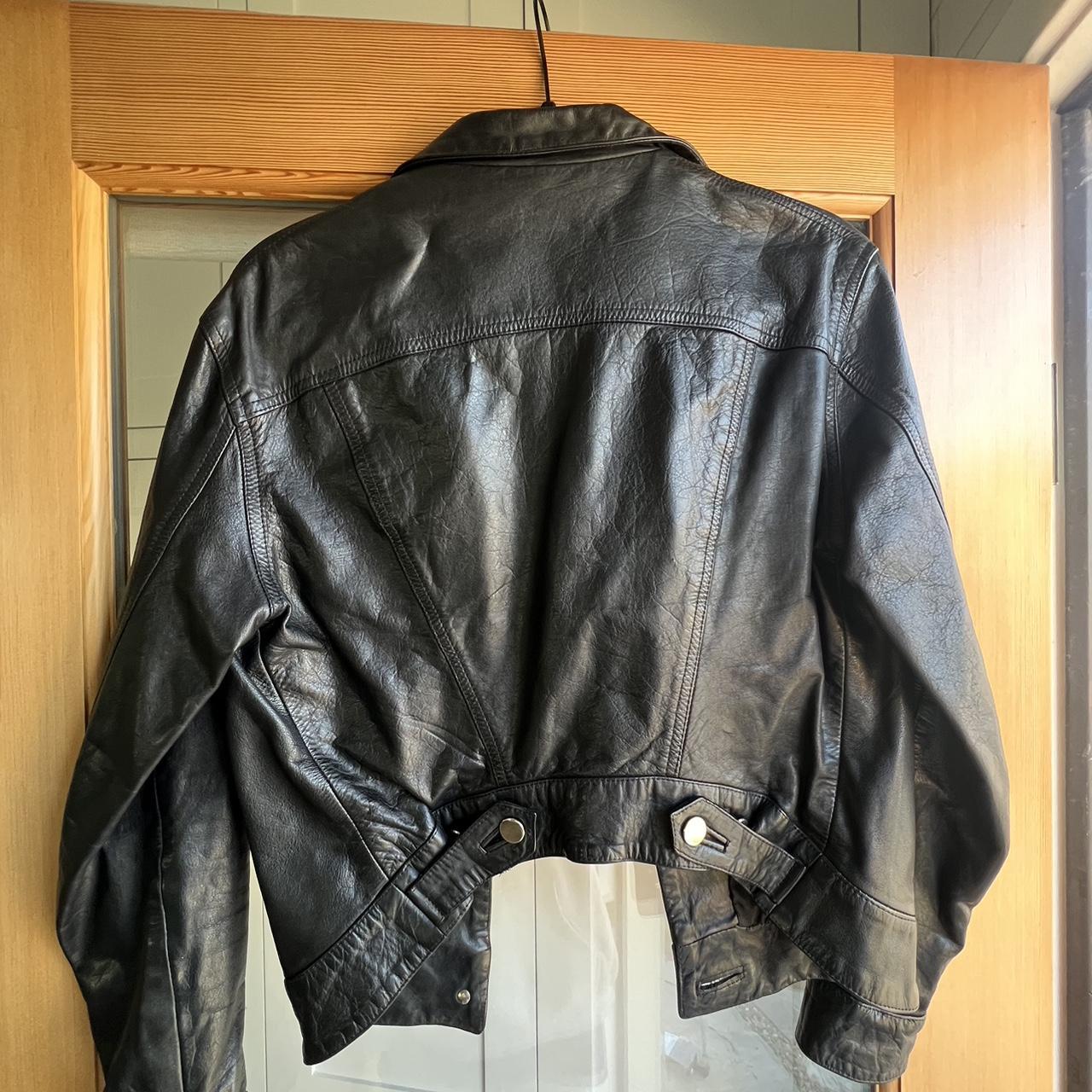 Vintage Katharine Hamnett leather jacket with silk | Depop