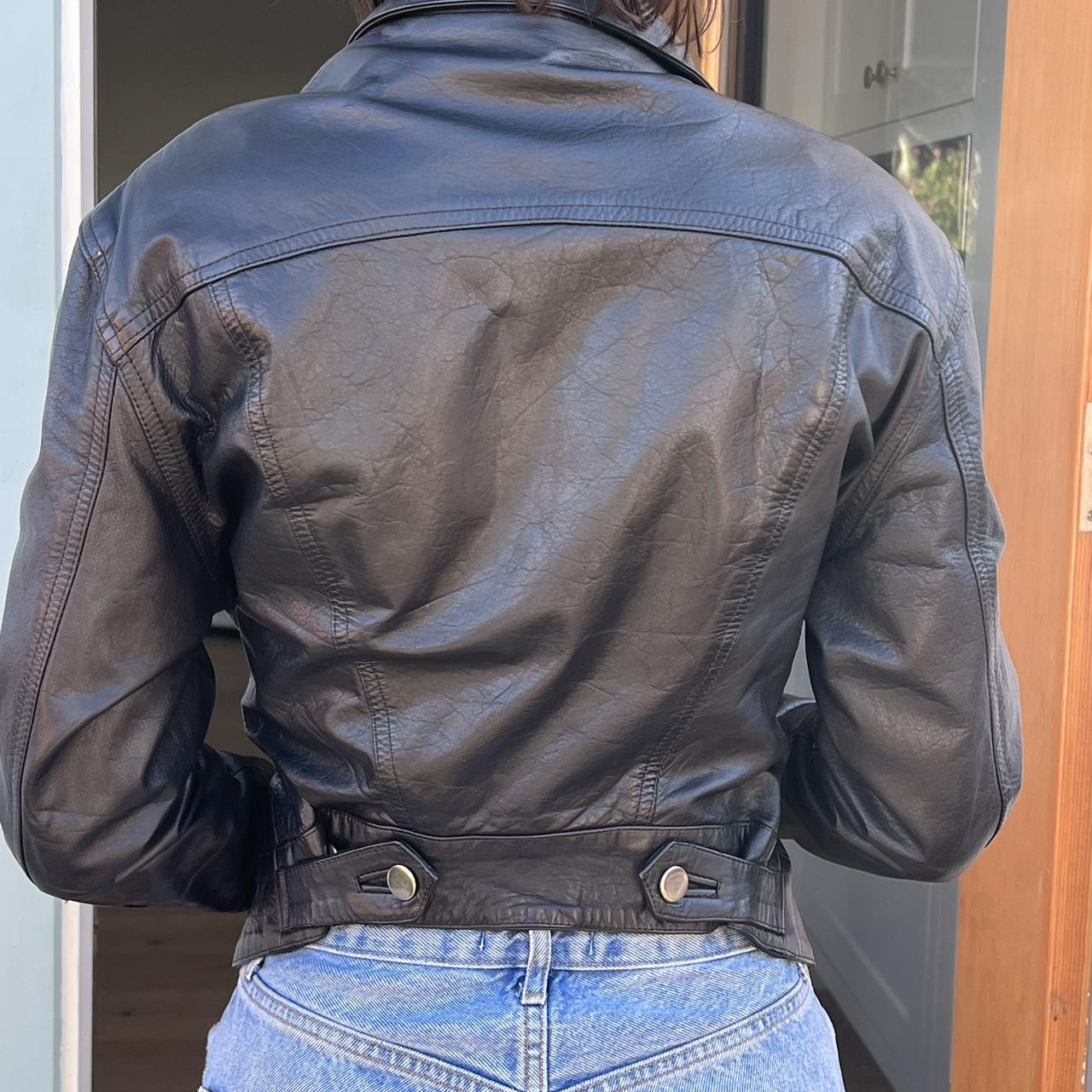 Vintage Katharine Hamnett leather jacket with silk | Depop Vintage Katharine Hamnett leather jacket with silk | Depop