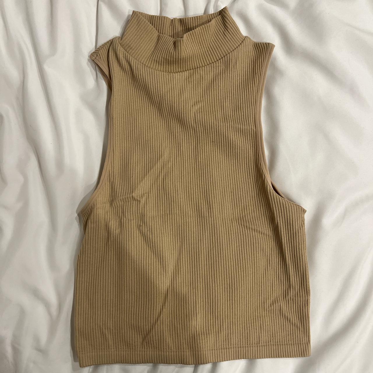 Zara Women S Tan Crop Top Depop