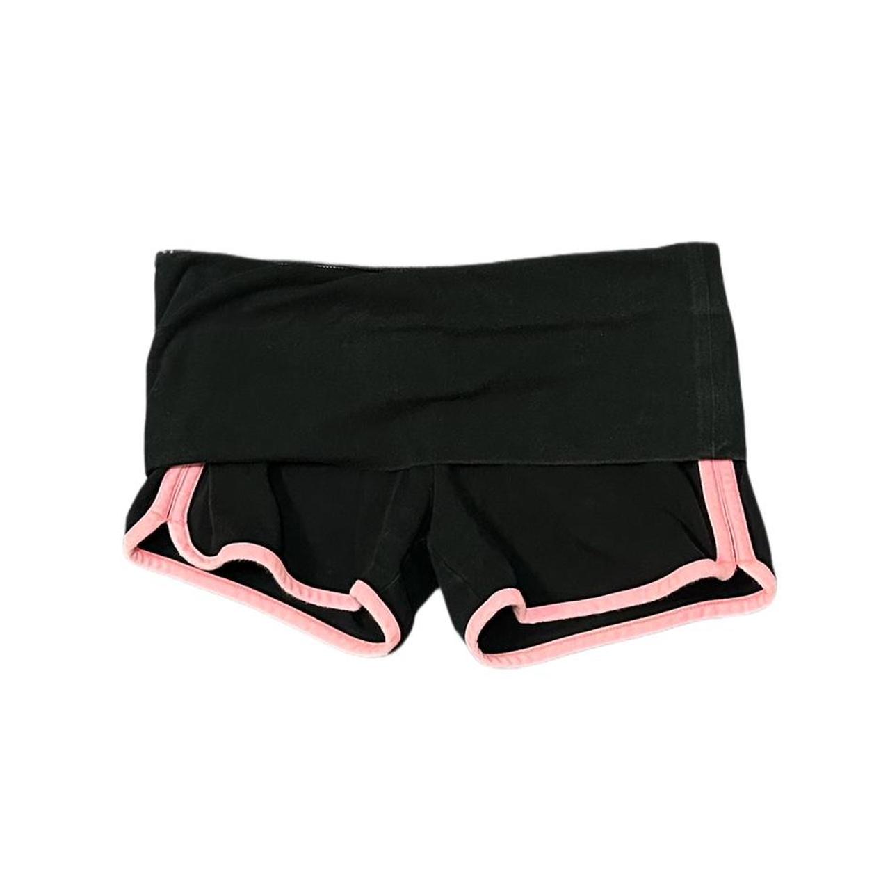 victoria secret pink yoga shorts fold over band... Depop