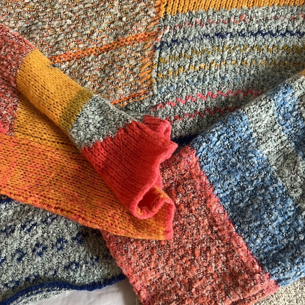 Women's Sweater - Multi - M – cutest patchwork sw… - image 4