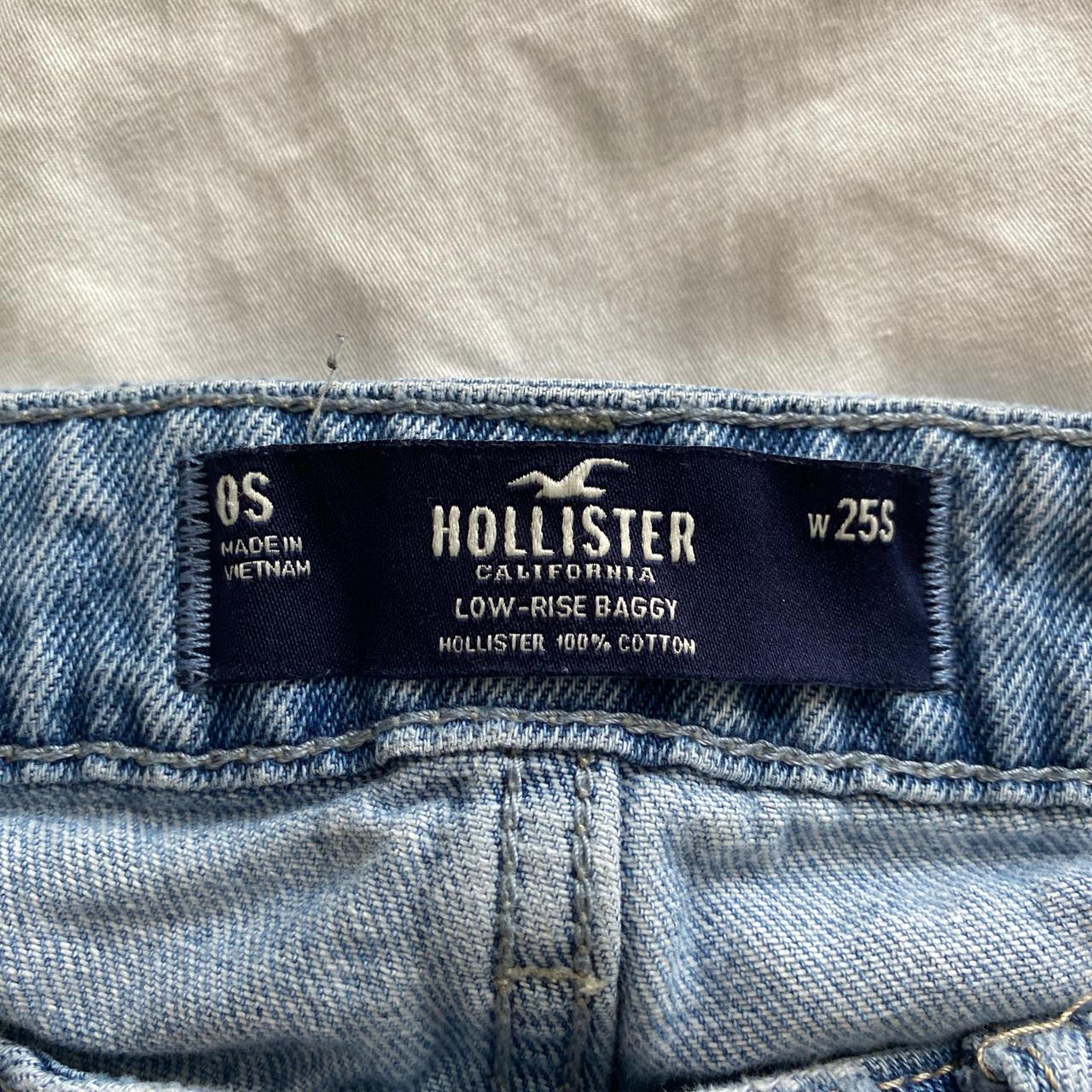 super cute light wash low rise baggy hollister jeans... - Depop