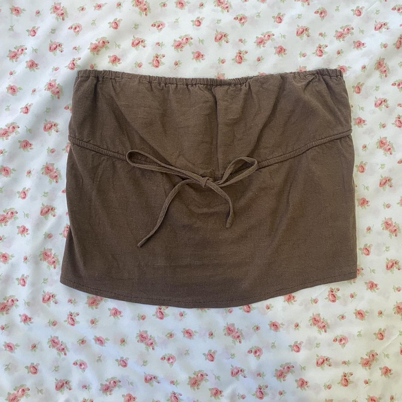 brandy melville kinsley tube/crop top in brown🤎 so... Depop