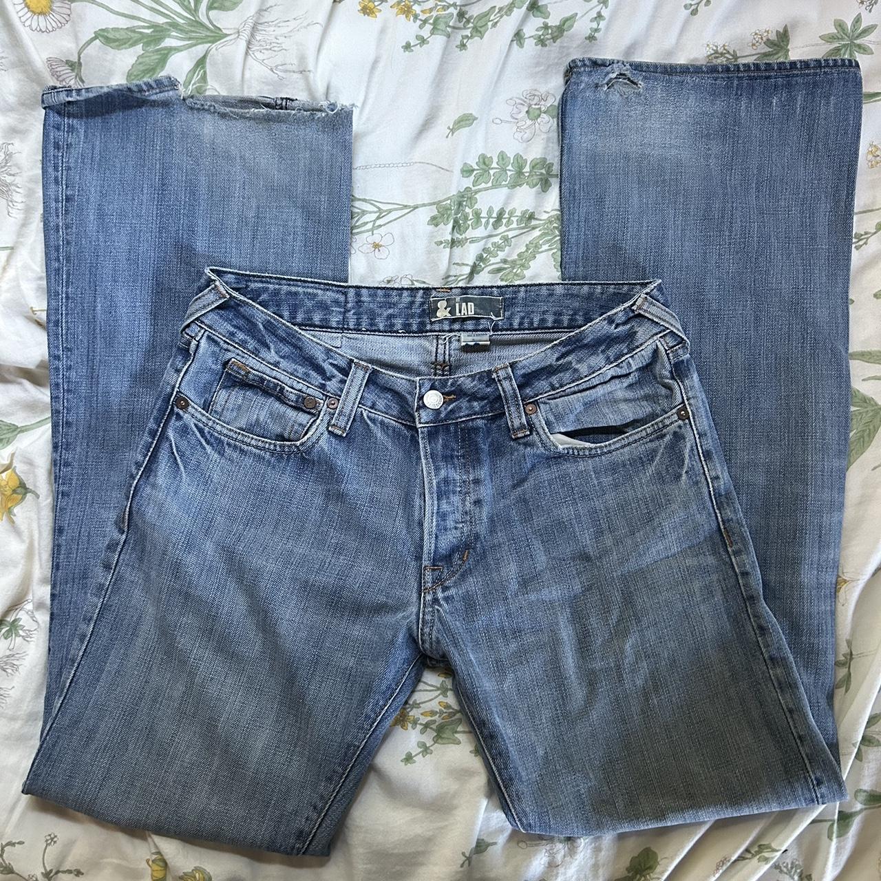 low rise bootcut light wash jeans super cute... - Depop