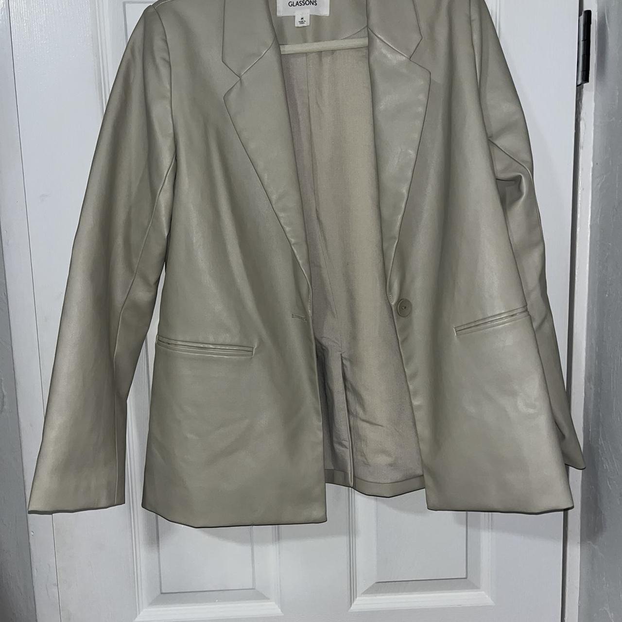 Glassons Cream Leather Blazer Depop