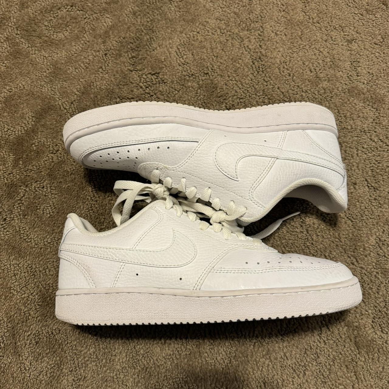 nike court vision barely worn, light creasing size... - Depop