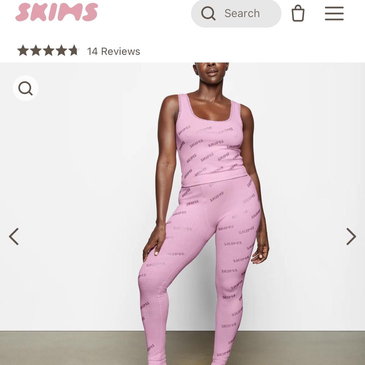 Nwt SKIMS Outdoor Rhinestone Leggings Taffy Pink Bling Extra Small Xs