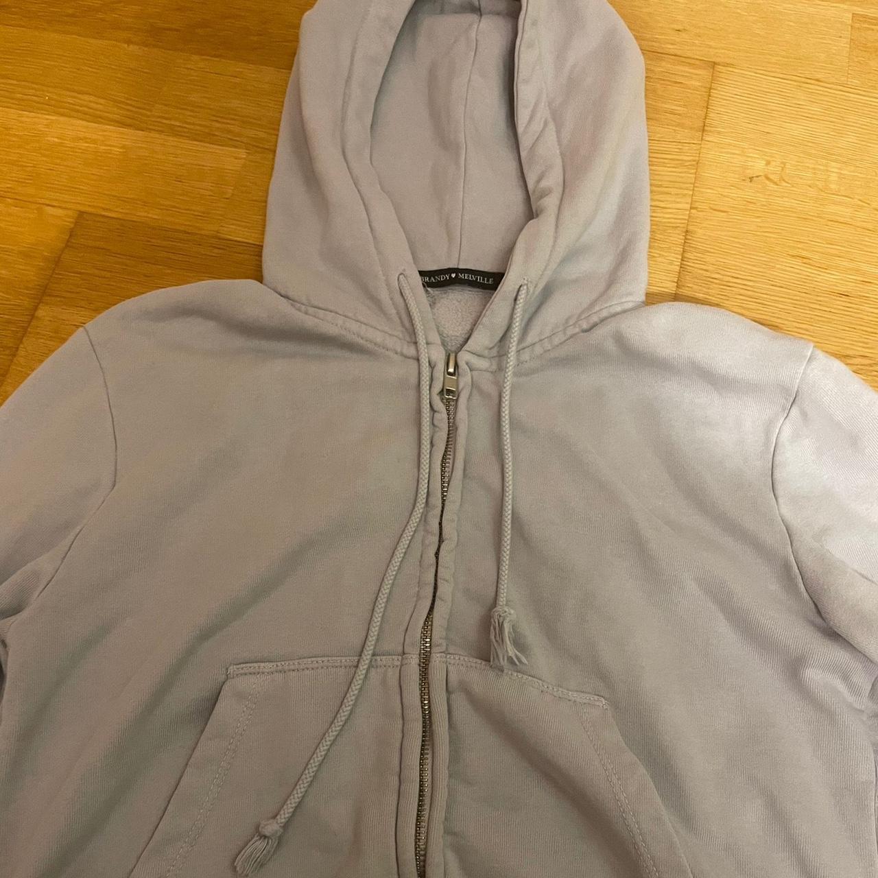 ♡grey cropped zip up hoodie 🇮🇹 felpa zip up corta... - Depop