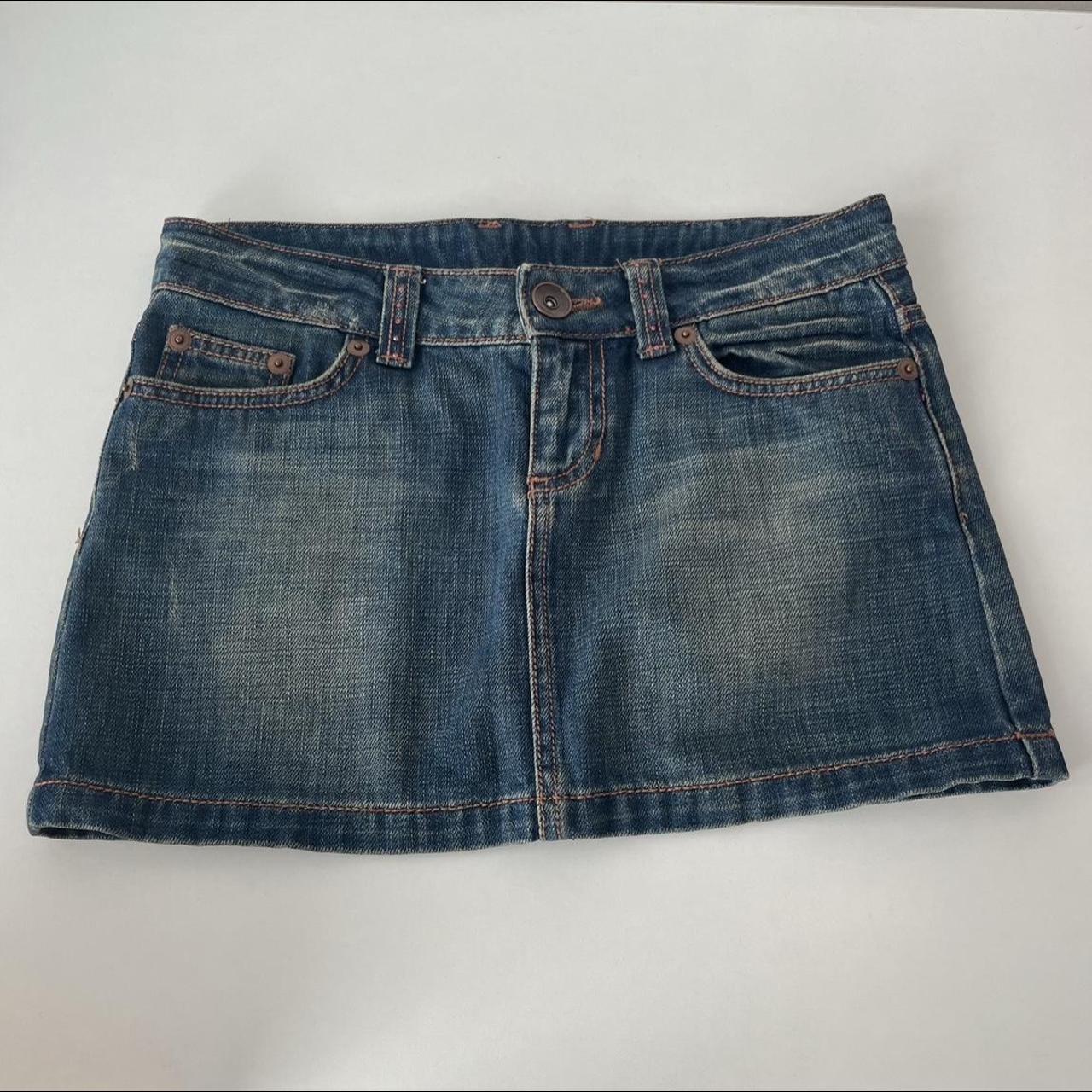 vintage 2000s denim miniskirt 🇮🇹 mini gonna denim... - Depop