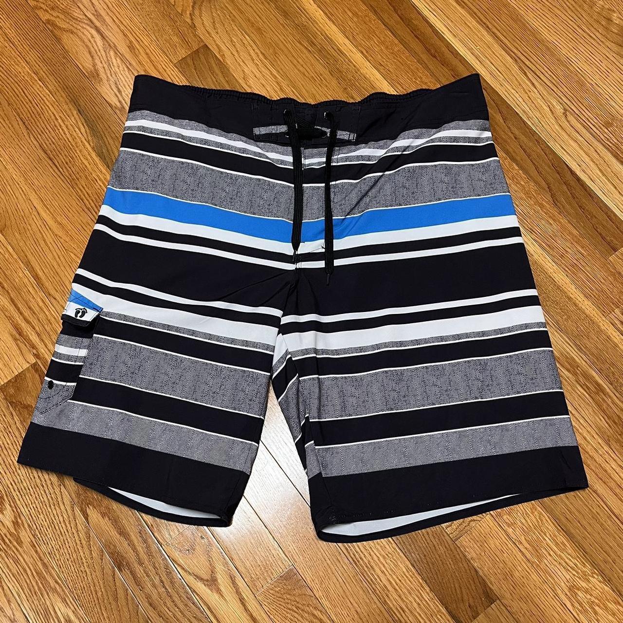 Hang Ten Men’s Striped Board Shorts W  Mesh Lining - - Depop