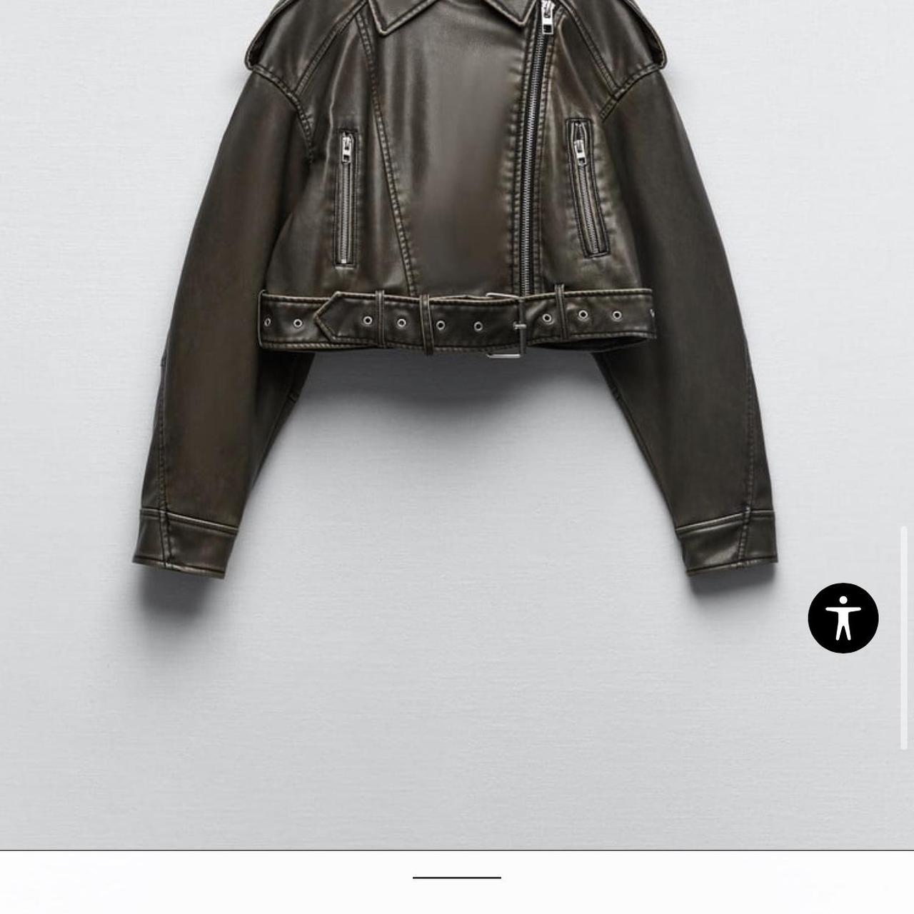 Zara Faux Leather Jacket In Charcoal Jacket With A Depop 7540