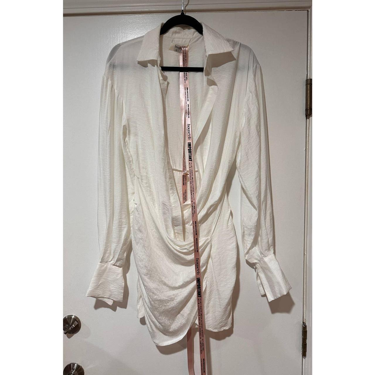 HOUSE OF CB LONDON Carys White Draped Shirt Dress