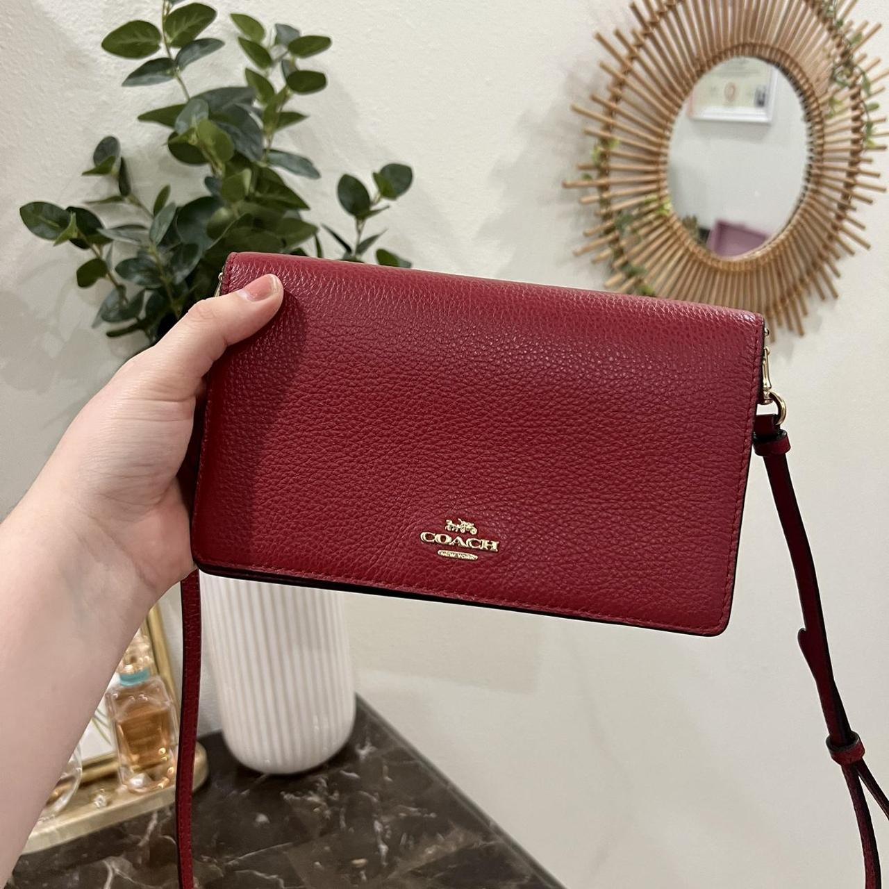 Coach Women's Red and Gold Bag | Depop