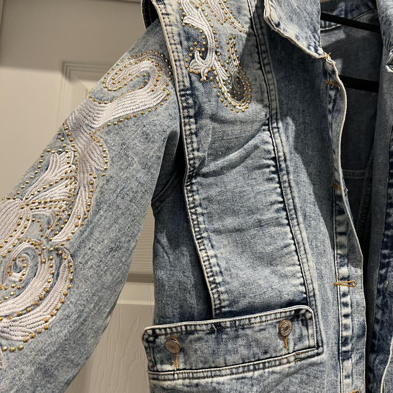 Souk and sepia embellish denim jacket - Depop