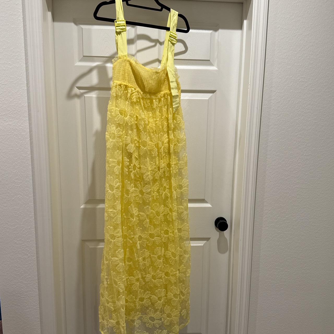 For love and lemons sheer yellow sequin dress with... - Depop