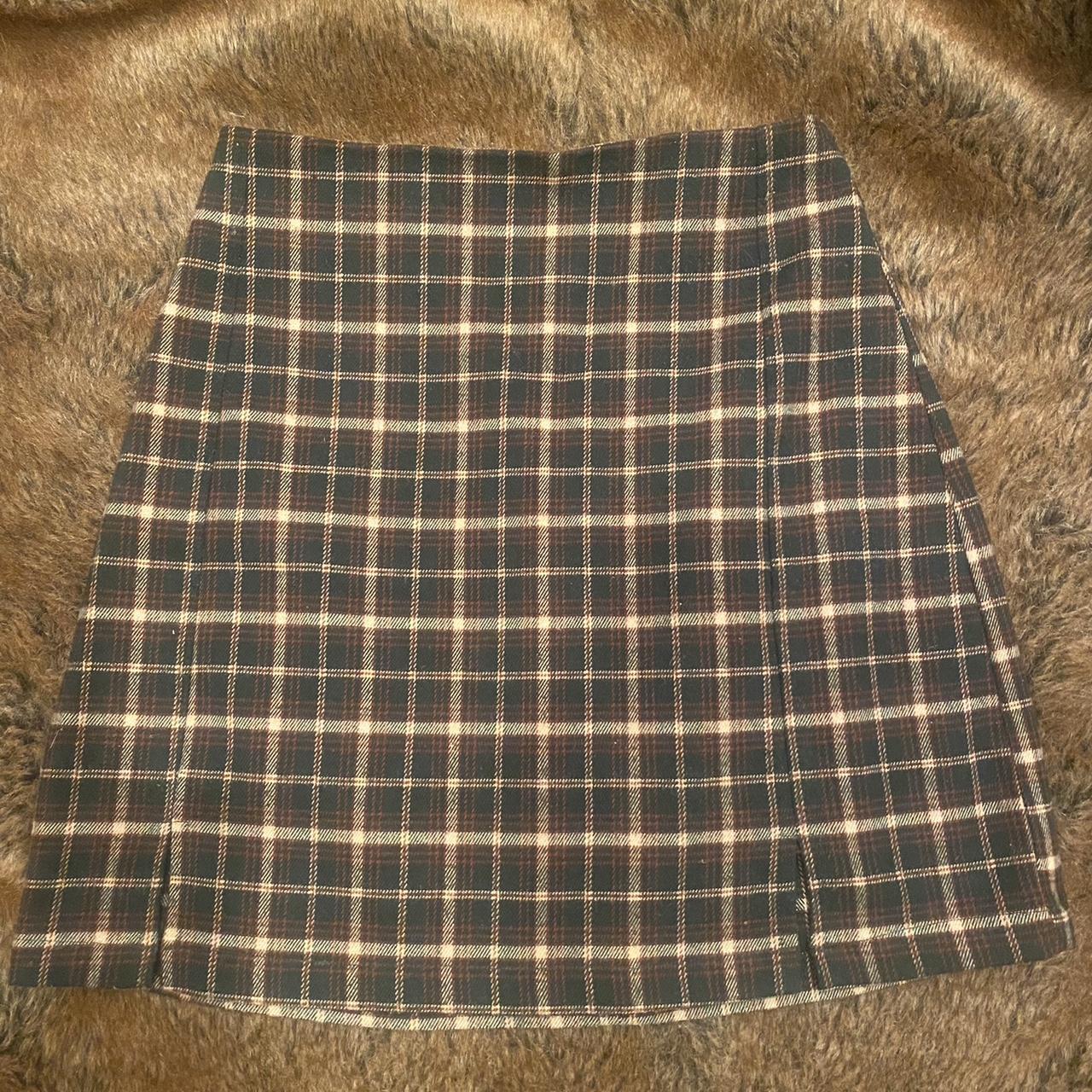 Brandy Melville Plaid Skirt Thick Material mini... - Depop