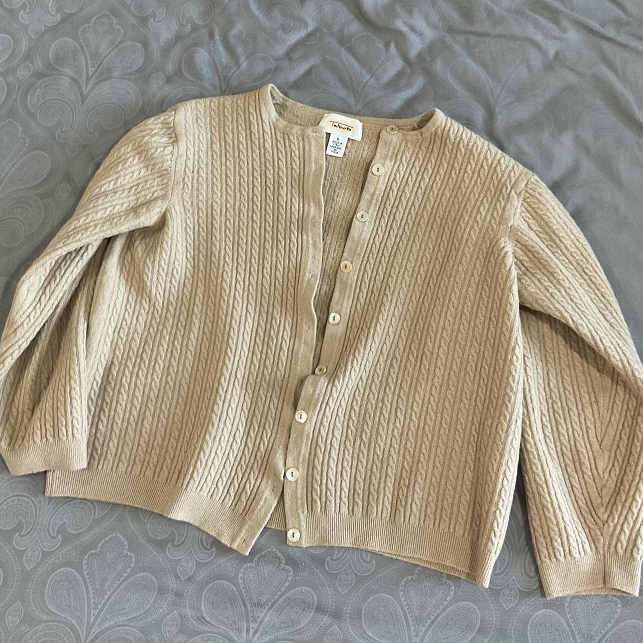 Talbots Women's Tan Cardigan | Depop