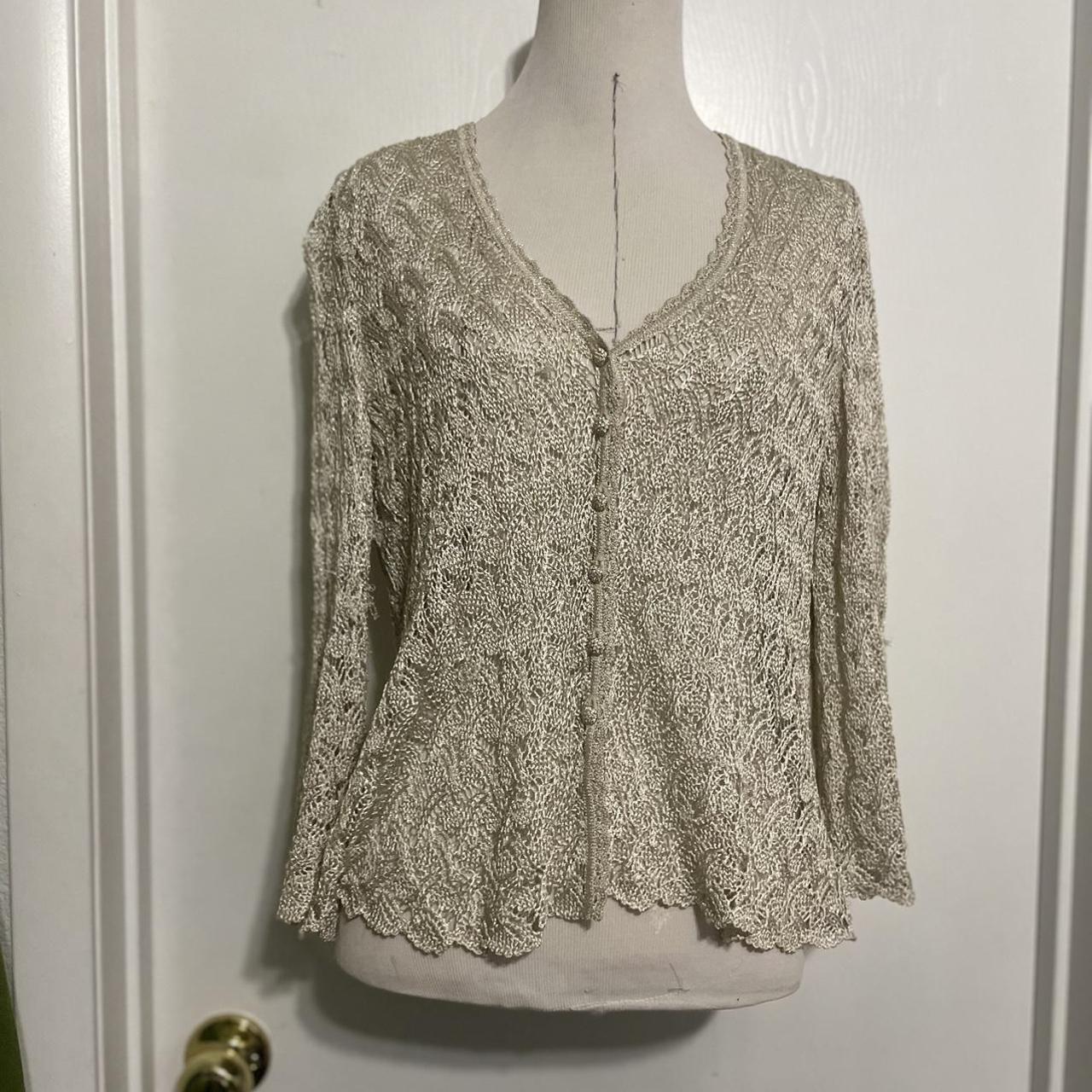 Women's Silver Cardigan | Depop