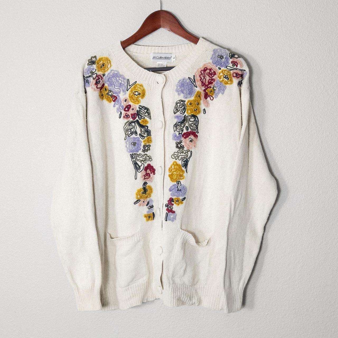 Source Unknown Women's Sweater - Cream/Multi - L … - image 1