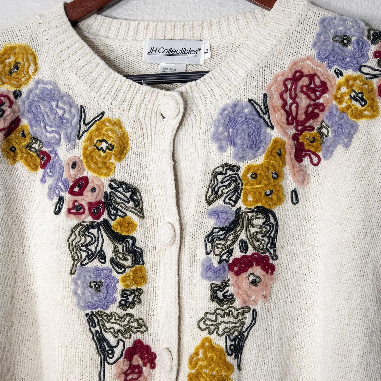 Source Unknown Women's Sweater - Cream/Multi - L … - image 3