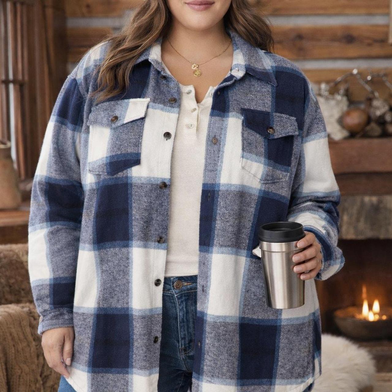 Source Unknown Women's Shacket Jacket - Grey/Whit… - image 8