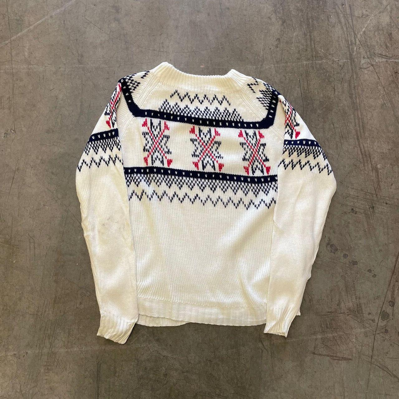 Vintage Jumper Cosby USA Wool Knit Sweater, White,... - Depop