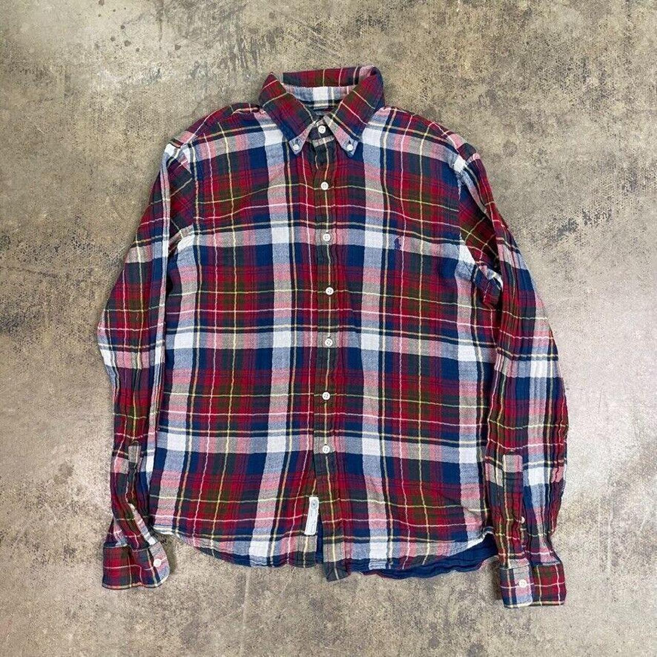 Ralph Lauren Polo Shirt Y2K Checkered Vintage Button... - Depop