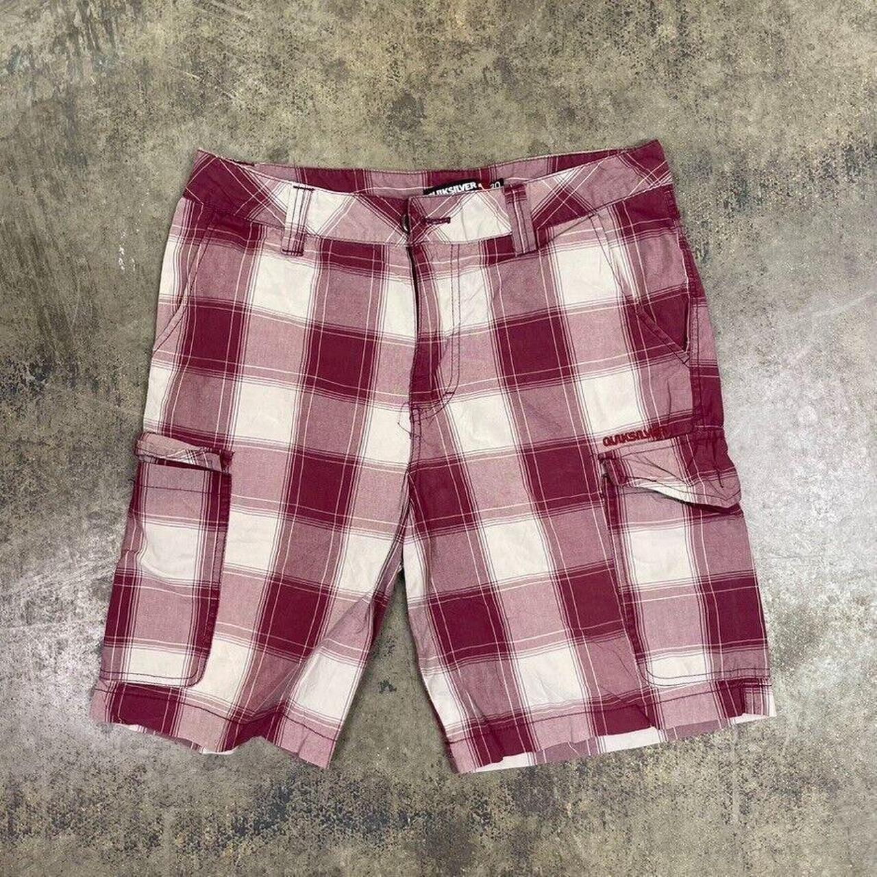 3 Levis Cargo Shorts USA 90s Vintage Check Summer... - Depop