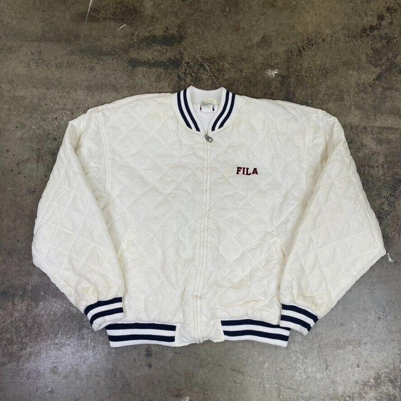 Fila Bomber Jacket Quilted USA Baseball 90s Sports... Depop