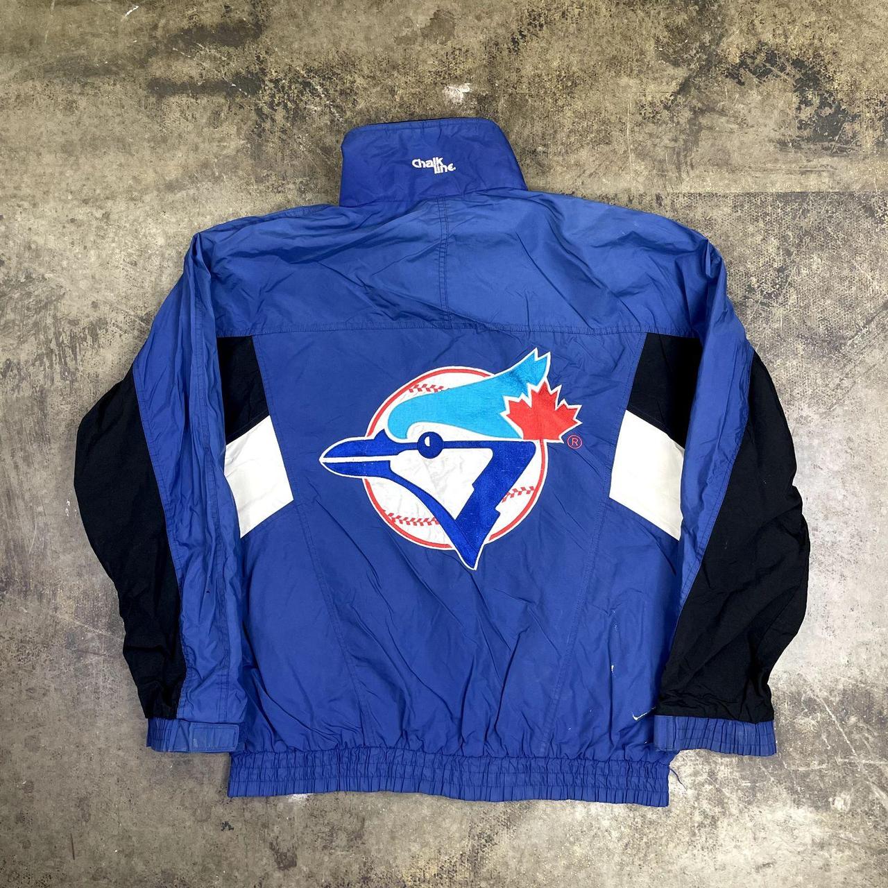 Toronto Blue Jays Rain Coat Chalk Line MLB 90s Full... - Depop