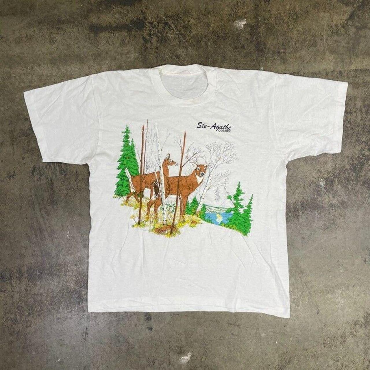 Quebec Graphic T-Shirt Dear Wildlife 90s Single... - Depop