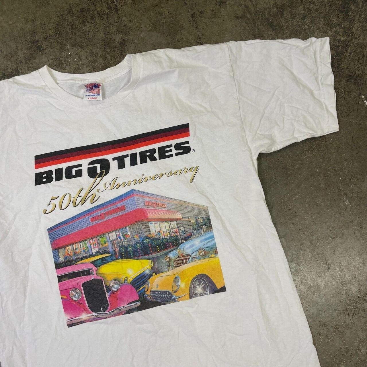 Vintage Tyre Tee Racing Speedway Car Graphic... - Depop