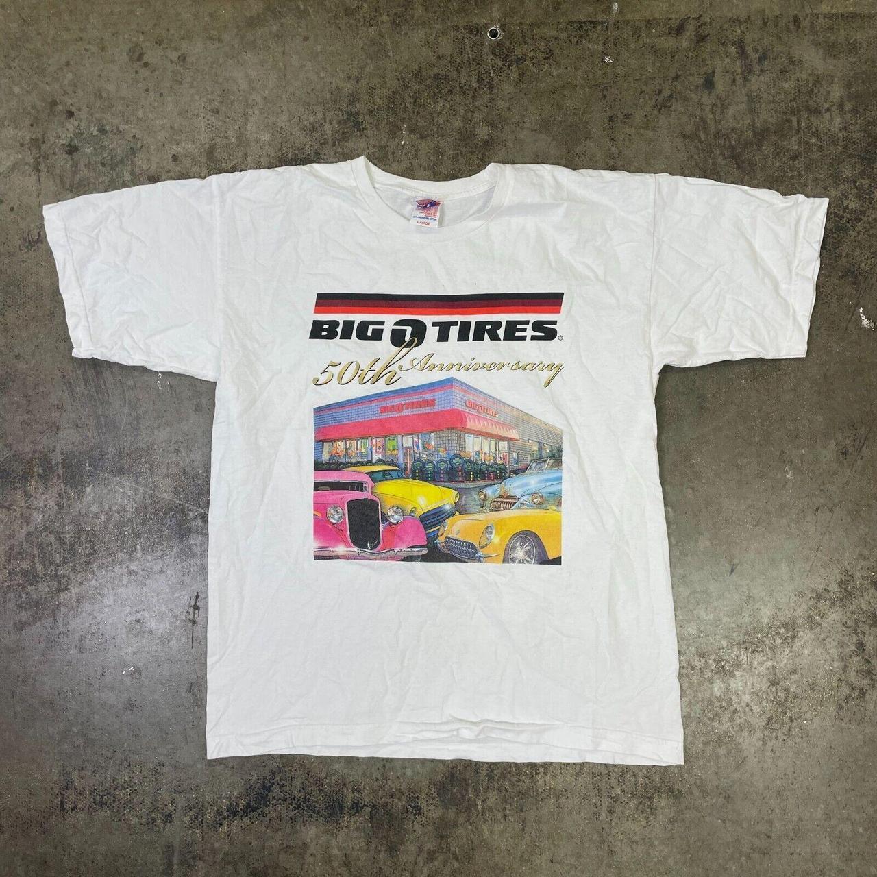 Vintage Tyre Tee Racing Speedway Car Graphic... - Depop